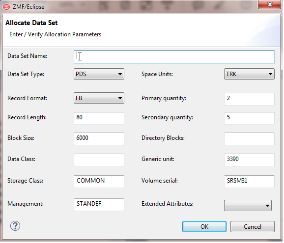 allocate data set